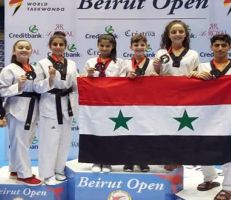 7 ميداليات وفضيتين و أربع برونزيات لسورية في بطولة بيروت للتايكوندو