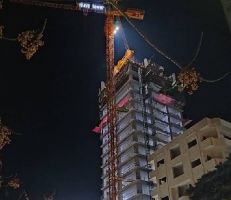 استئناف العمل لإنجاز أعلى برج تجاري في سورية وسط مدينة طرطوس