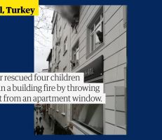 أم تلقي بأطفالها الأربعة من النافذة لإنقاذهم من حريق داخل المنزل (فيديو)