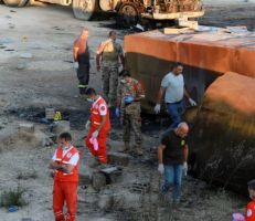 مقتل 22 شخصاً على الأقل في لبنان بانفجار صهريج وقود (صور)