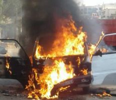 دمشق .. إخماد حريق ضمن سيارة في القابون والأضرار مادية