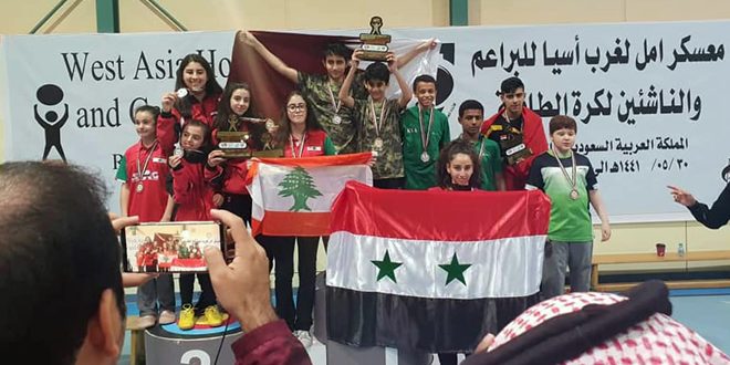 خمس ميداليات لسورية في بطولة غرب آسيا بكرة الطاولة