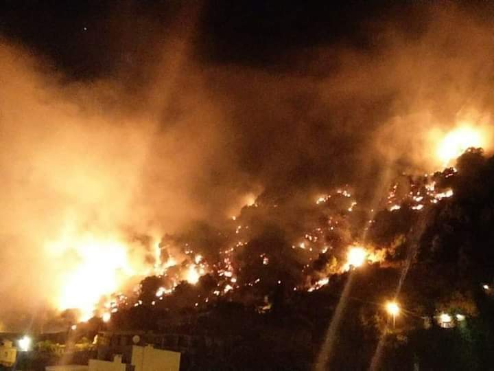 حريق هائل يلتهم جبل مشغرة في لبنان