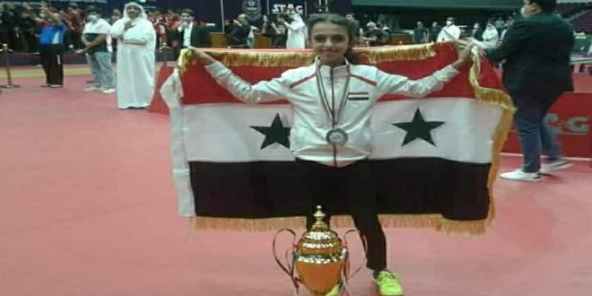 إباء حلاق تحرز ذهبية فردي البراعم في البطولة العربية لكرة الطاولة