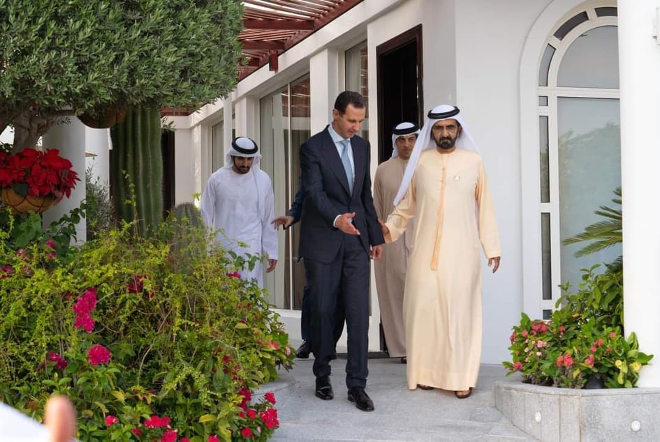 الرئيس الاسد يزور الامارت ويلتقي حاكم دبي
