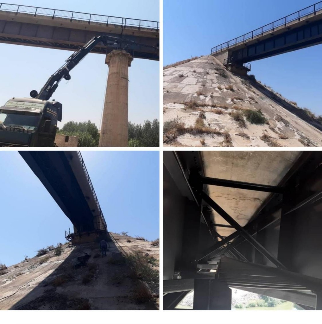 الانتهاء من صيانة وإعادة تأهيل الجسر المعدني السككي في منطقة قمحانة فوق نهر العاصي