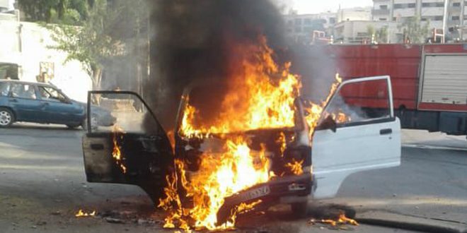 دمشق .. إخماد حريق ضمن سيارة في القابون والأضرار مادية