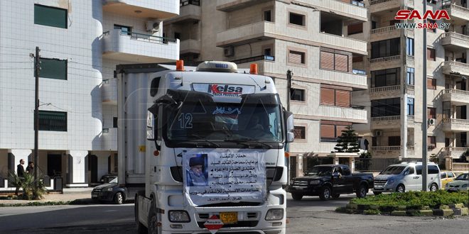 وصول قافلة مساعدات عراقية إلى محافظة اللاذقية