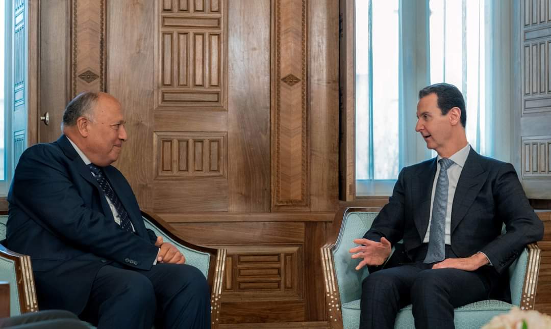 دمشق: الرئيس الأسد يلتقي وزير الخارجية المصري