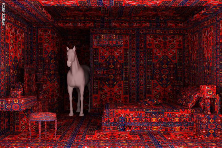 أذربيجاني يغطي غرفاً بأكملها بالسجاد