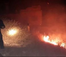 الاحتلال الإسرائيلي يفتعل حريقاً في أرض زراعية بريف القنيطرة