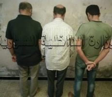 فرع مكافحة المخدرات في دمشق يلقي القبض على ثلاثة أشخاص ويصادر (24)كغ  من مادة الحشيش المخدر..