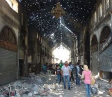 بعد تعرضه للتخريب جراء الحرب: ترميم أكثر من 134 محلاً تجارياً في سوق الناعورة الأثري بحمص القديمة