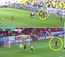 ماذا فعل رونالدو قبل هدفه في مباراة البرتغال وألمانيا