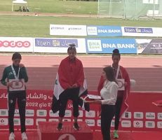 اللاعبة السورية آية الرحية تحصد ميداليتين ذهبية وبرونزية في بطولة العرب للشباب