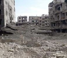 انهيار بناء متصدع في الحجر الأسود بريف دمشق