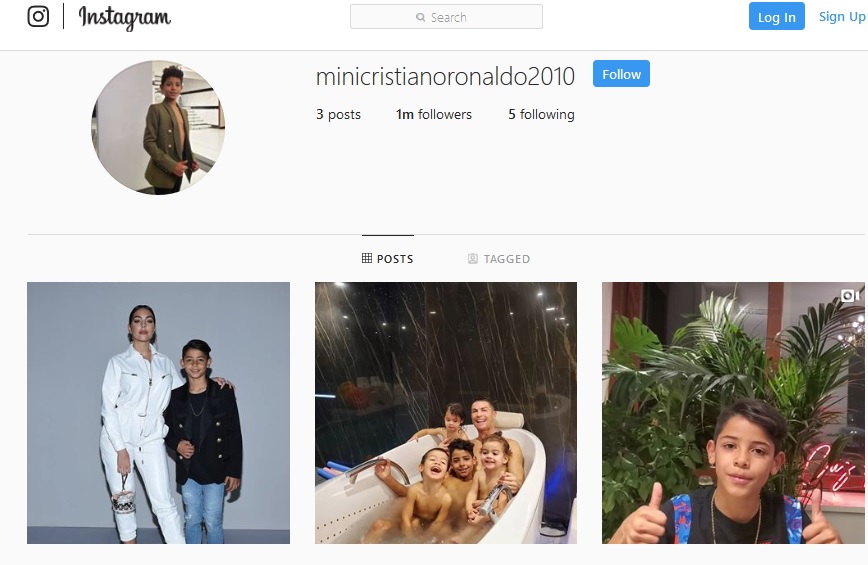 إبن كريستيانو رونالدو يكسب مليون متابع خلال 24 ساعة من انضمامه لإنستجرام (فيديو)