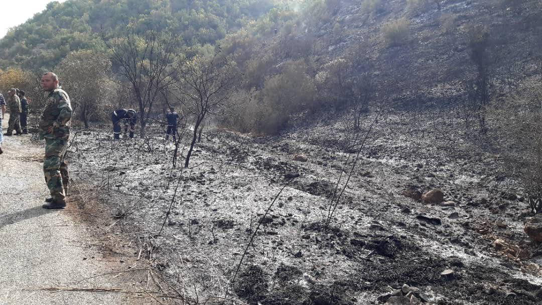 إطفاء حريق زمرين بريف طرطوس بعد التهامه 40 دونماً من الأراضي الزراعية والحراجية وإلقاء القبض على المسببين
