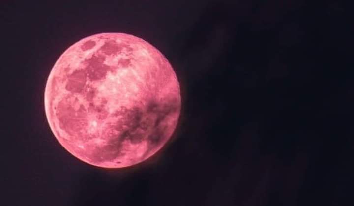 ظاهرة فلكية نادرة.. القمر باللون الزهري في 26 نيسان الجاري