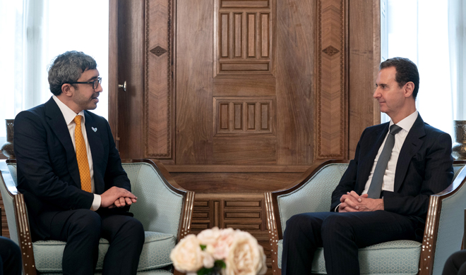 الرئيس الأسد يلتقي الشيخ عبد الله بن زايد آل نهيان والحديث يدور حول العلاقات الأخوية المتميزة بين سورية والإمارات وسبل تطويرها (صور وفيديو)